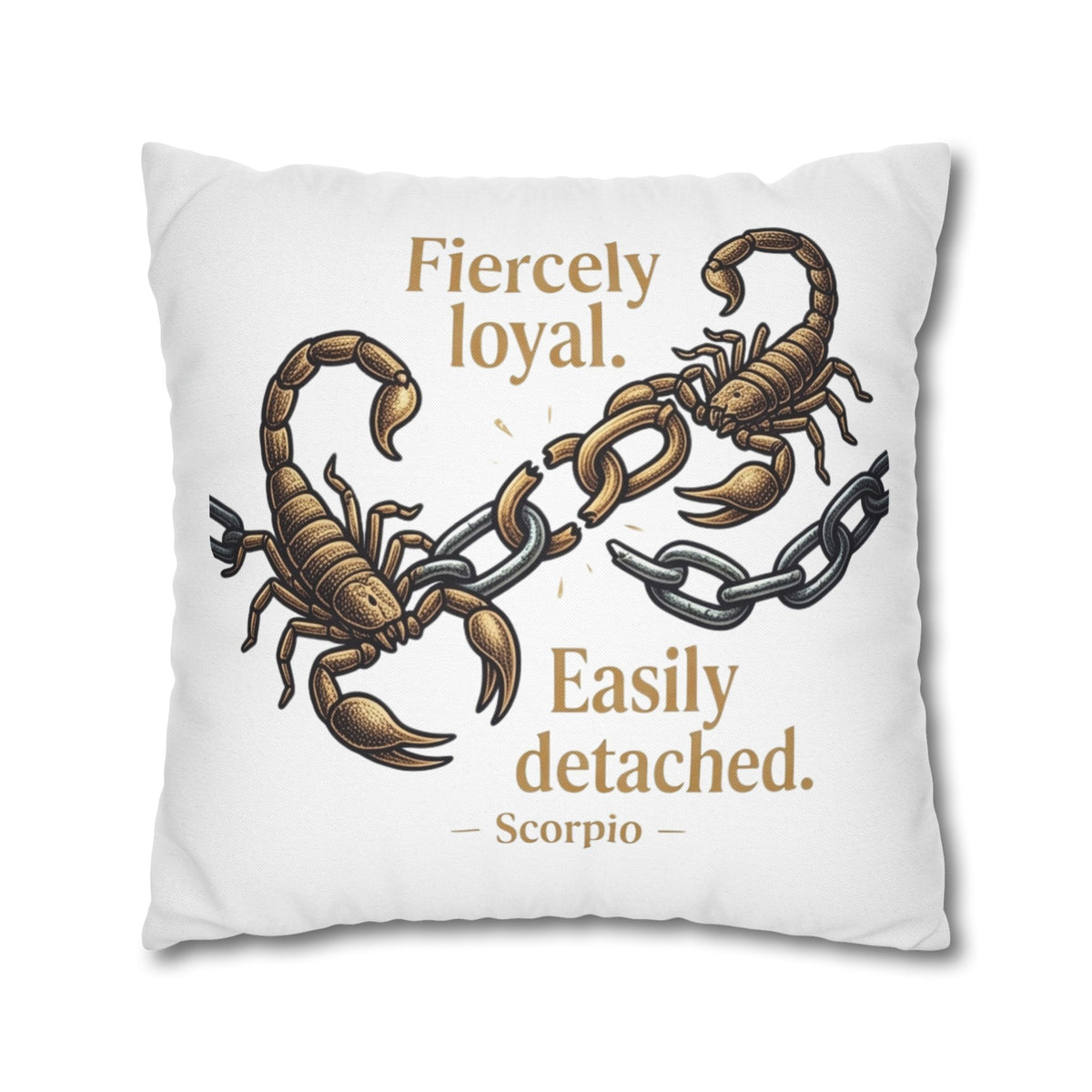 Scorpio Pillowcase – "Fiercely Loyal, Easily Detached" Zodiac Decor