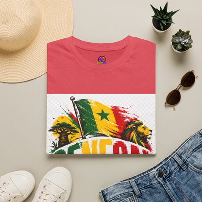 Senegal Flag Soccer T-Shirt — Lion & Football Pride Tee