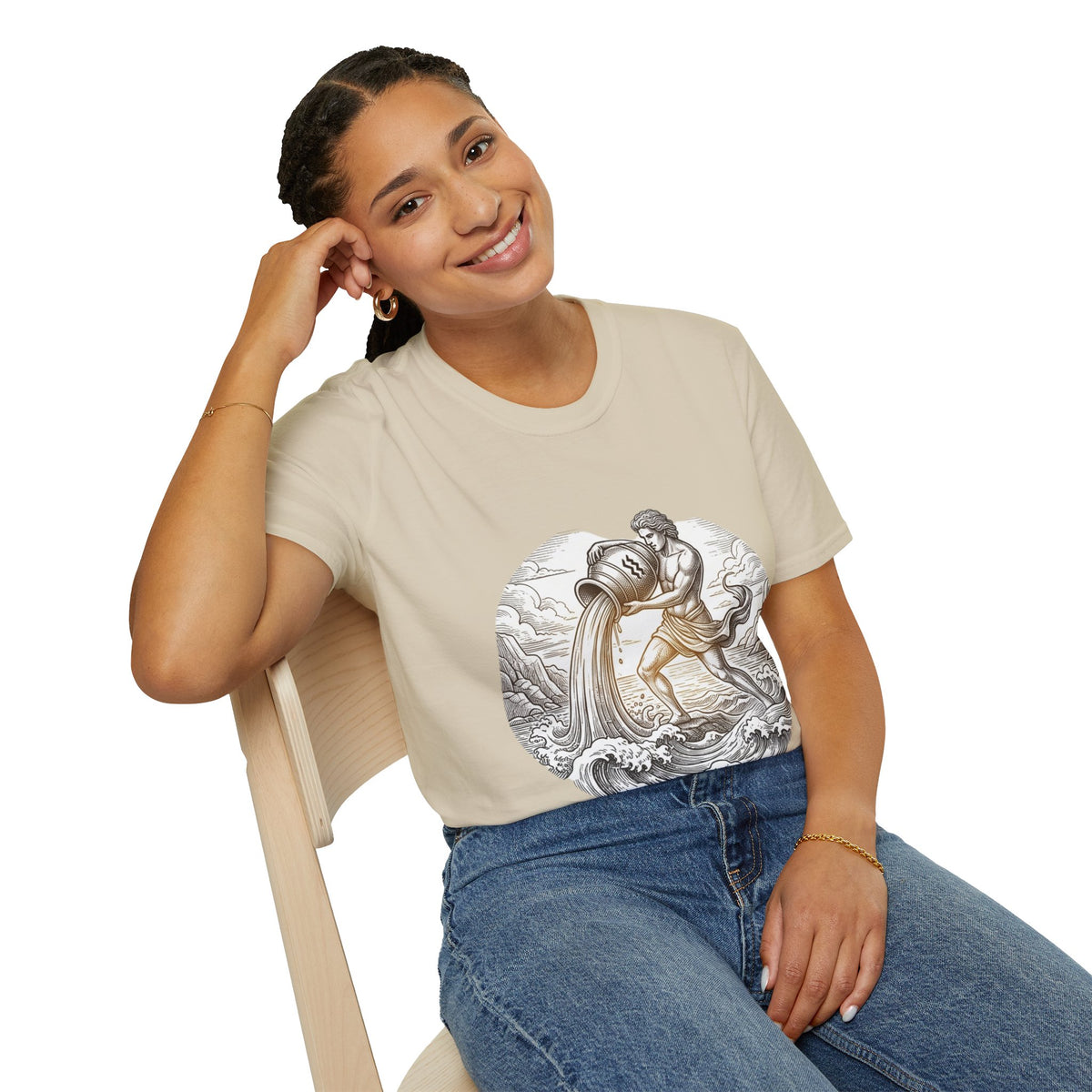 Aquarius Zodiac T-Shirt — Vintage Water Bearer Astrology Tee
