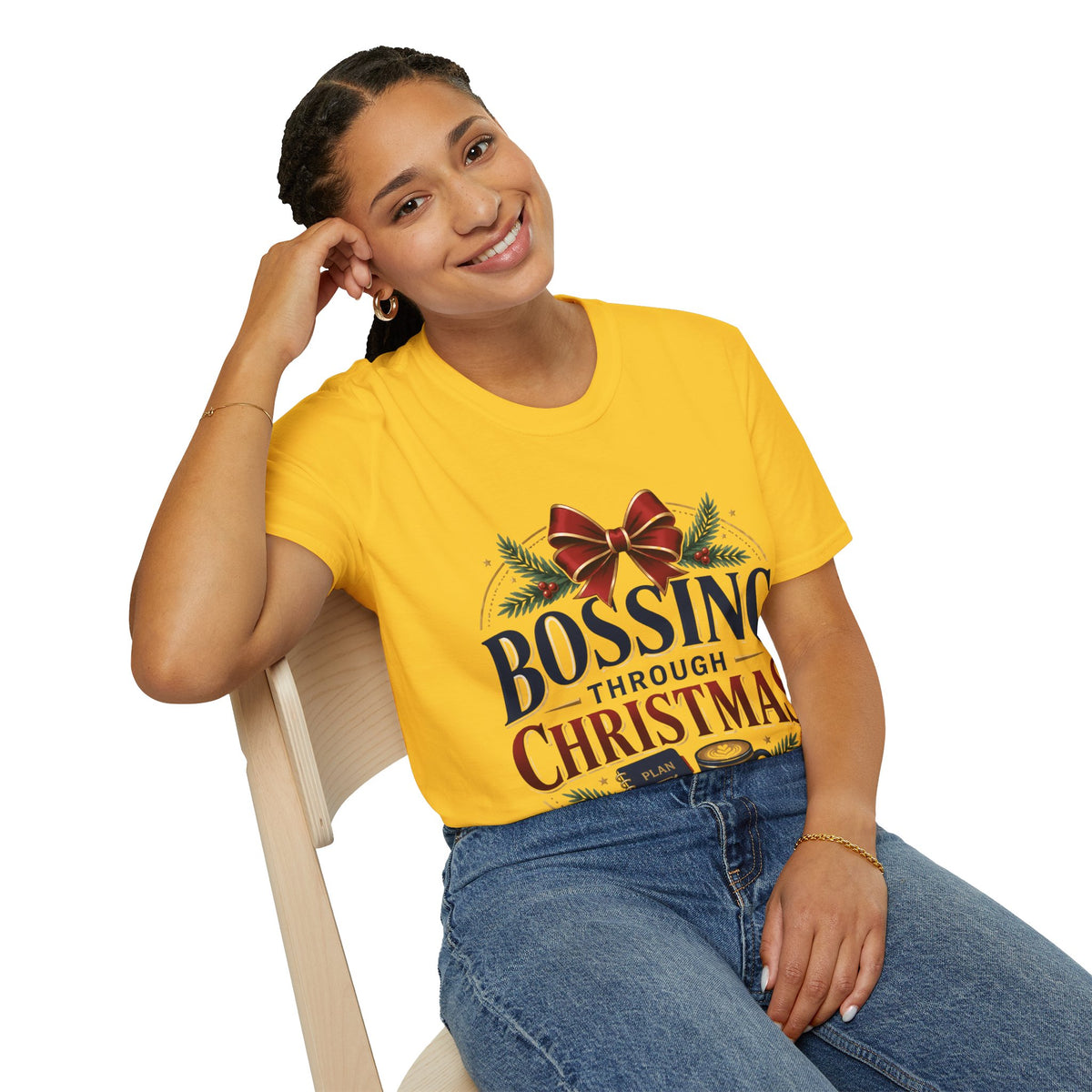 Christmas “Bossing Through Christmas” T‑Shirt — Funny Holiday Boss Gift