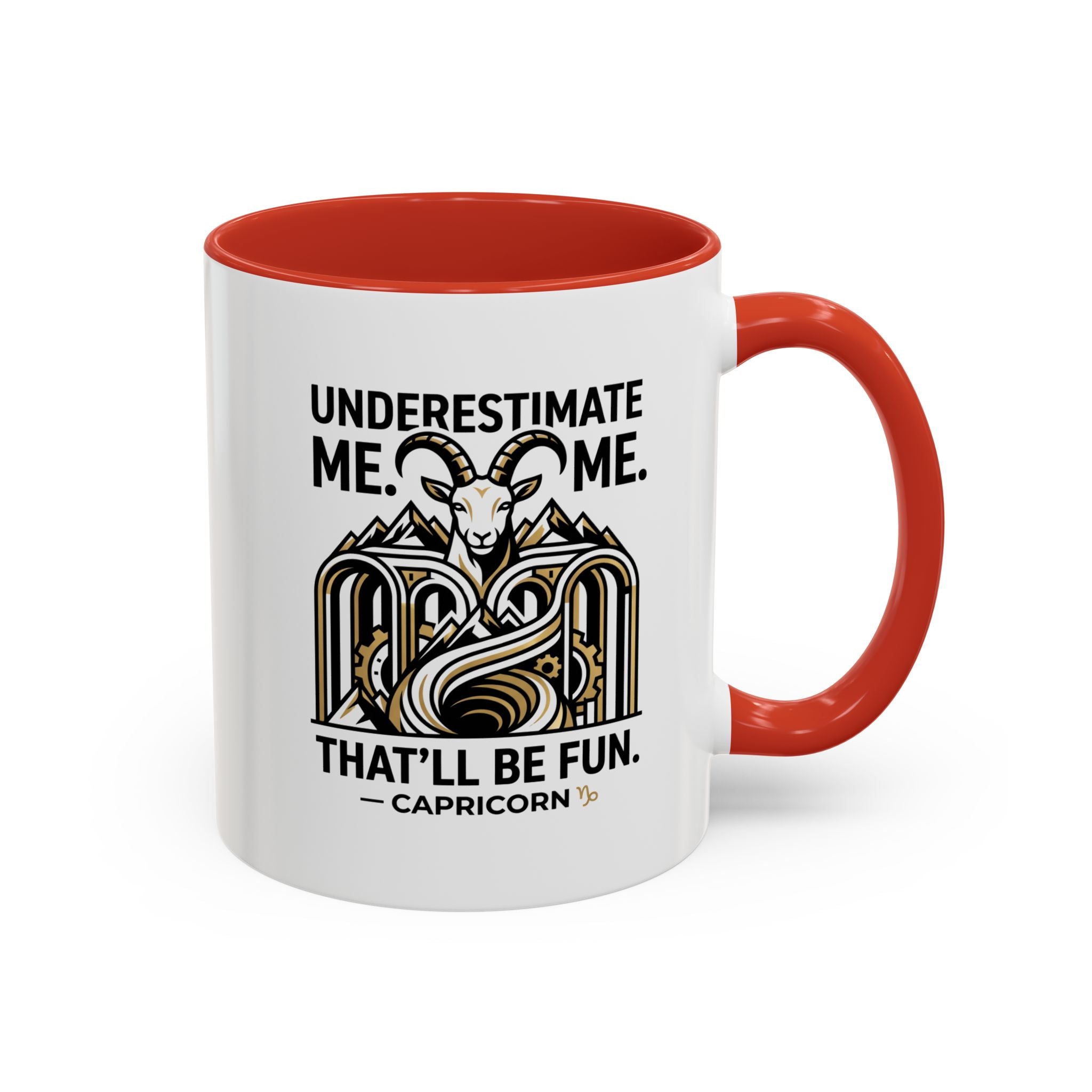 Capricorn Coffee Mug — "Underestimate Me. That'll Be Fun." Zodiac Accent Mug (11/15oz)