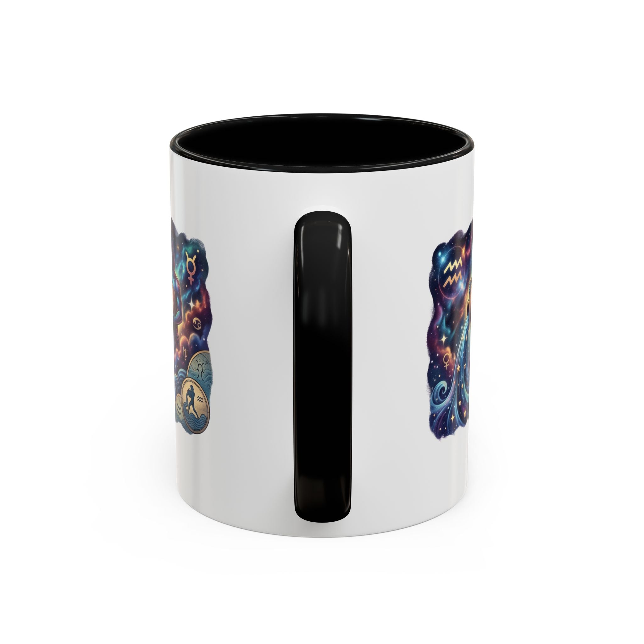 Aquarius Zodiac Coffee Mug — Celestial Water Bearer Accent Mug