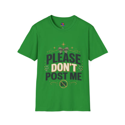 T-Shirt — Please Don’t Post Me Graphic Tee (Cute Bow, Social Media Humor)