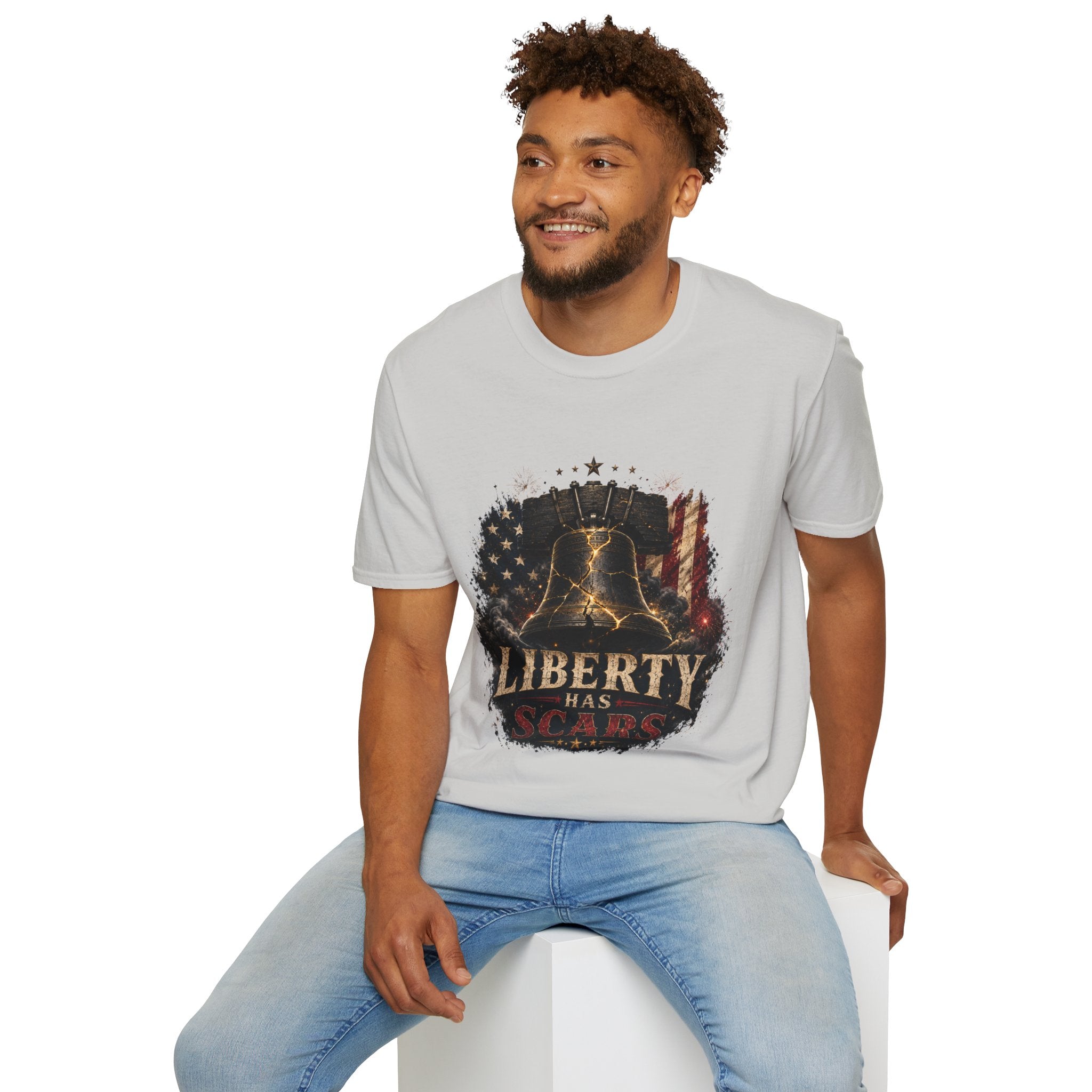 Liberty Has Scars T-Shirt — Vintage Liberty Bell Patriotic Tee