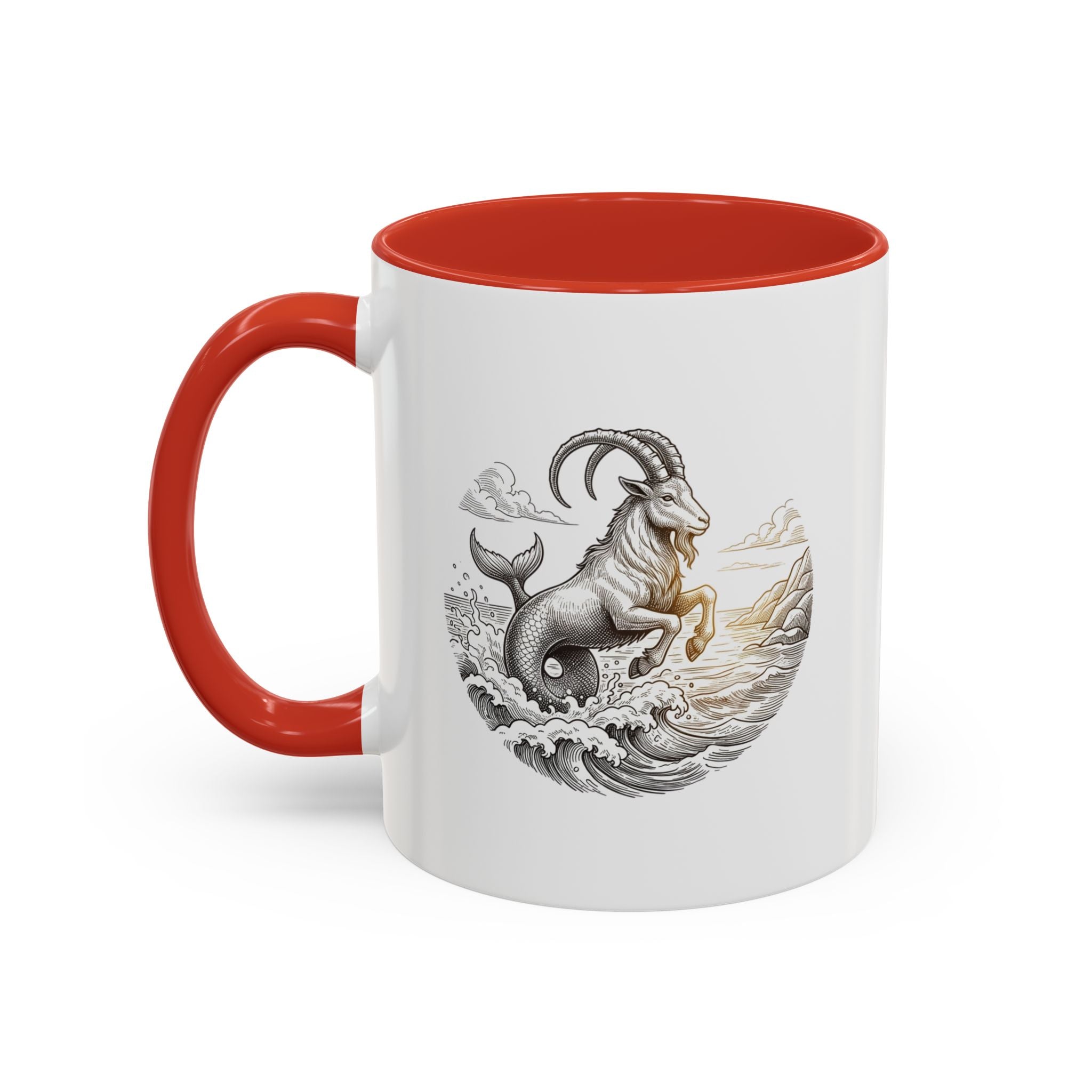 Capricorn Goat Mermaid Coffee Mug — Zodiac Capricorn Accent Mug