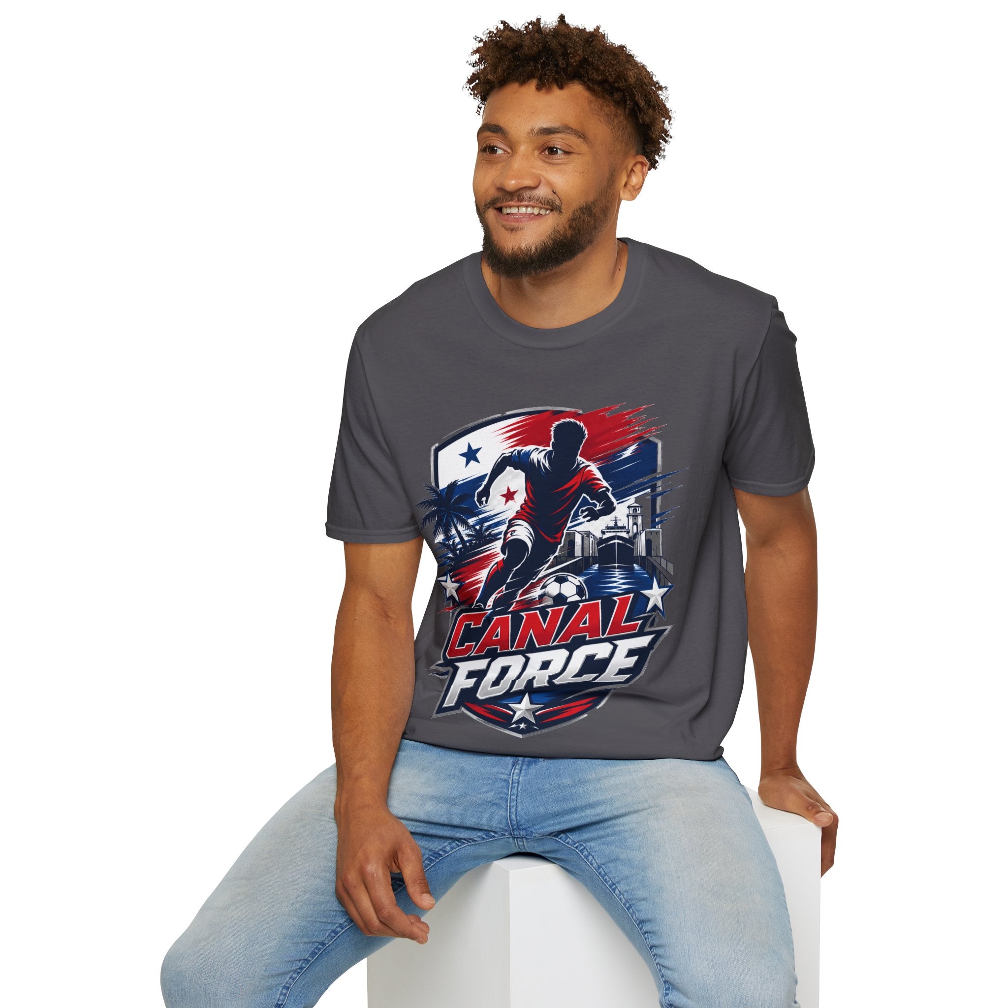 Canal Force Soccer T-Shirt - Patriotic Player Graphic Tee - Panama Shirt