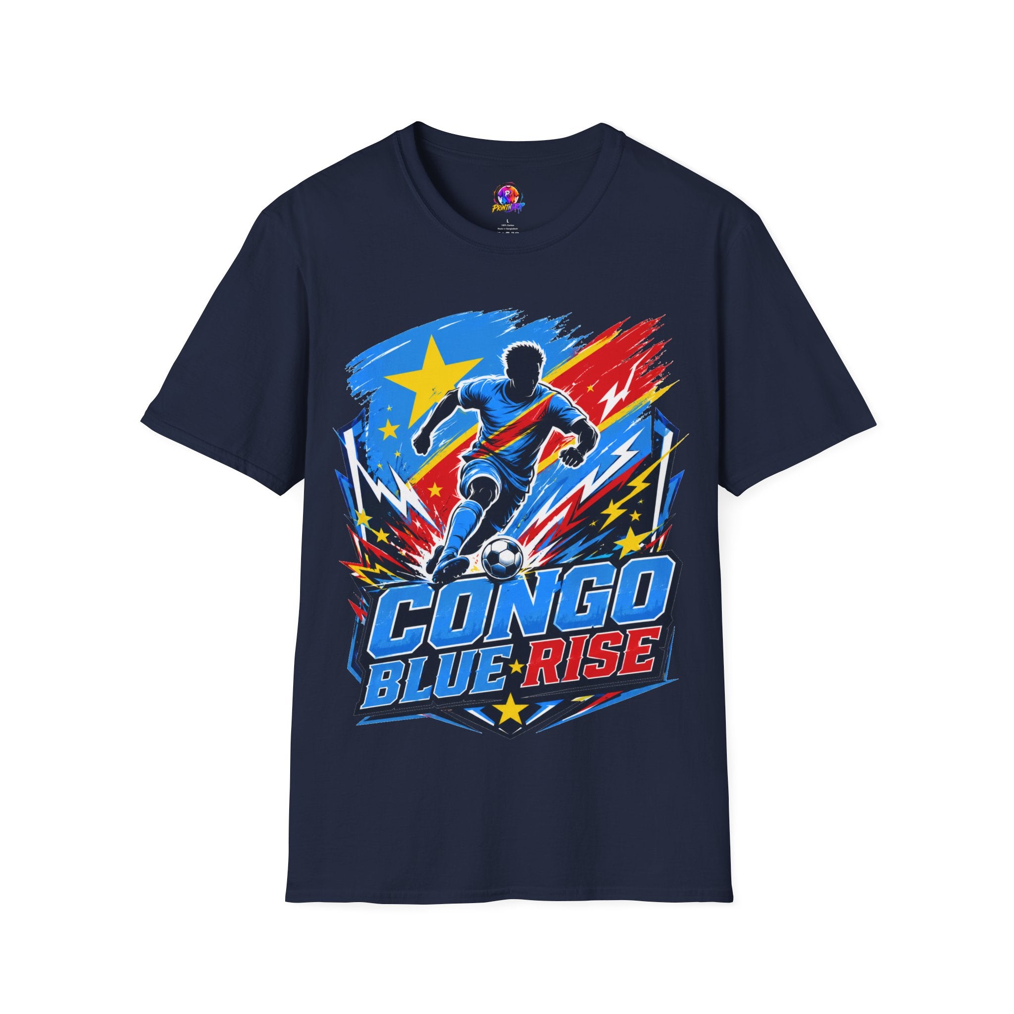 Congo Soccer T-Shirt — Congo Blue Rise Football Fan Tee