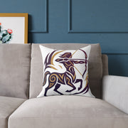 Sagittarius Zodiac Archer Square Poly Canvas Pillow