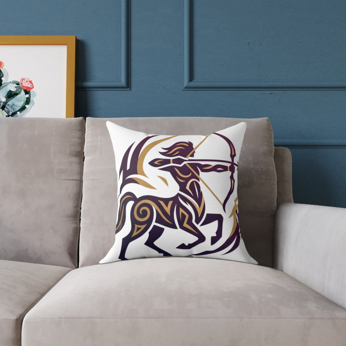 Sagittarius Zodiac Archer Square Poly Canvas Pillow