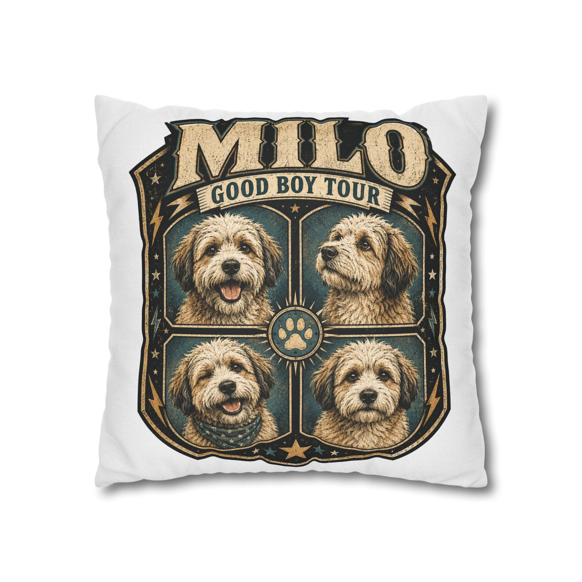 Milo "Good Boy Tour" Decorative Pillowcase Milo Bailey Dog Dad Mom