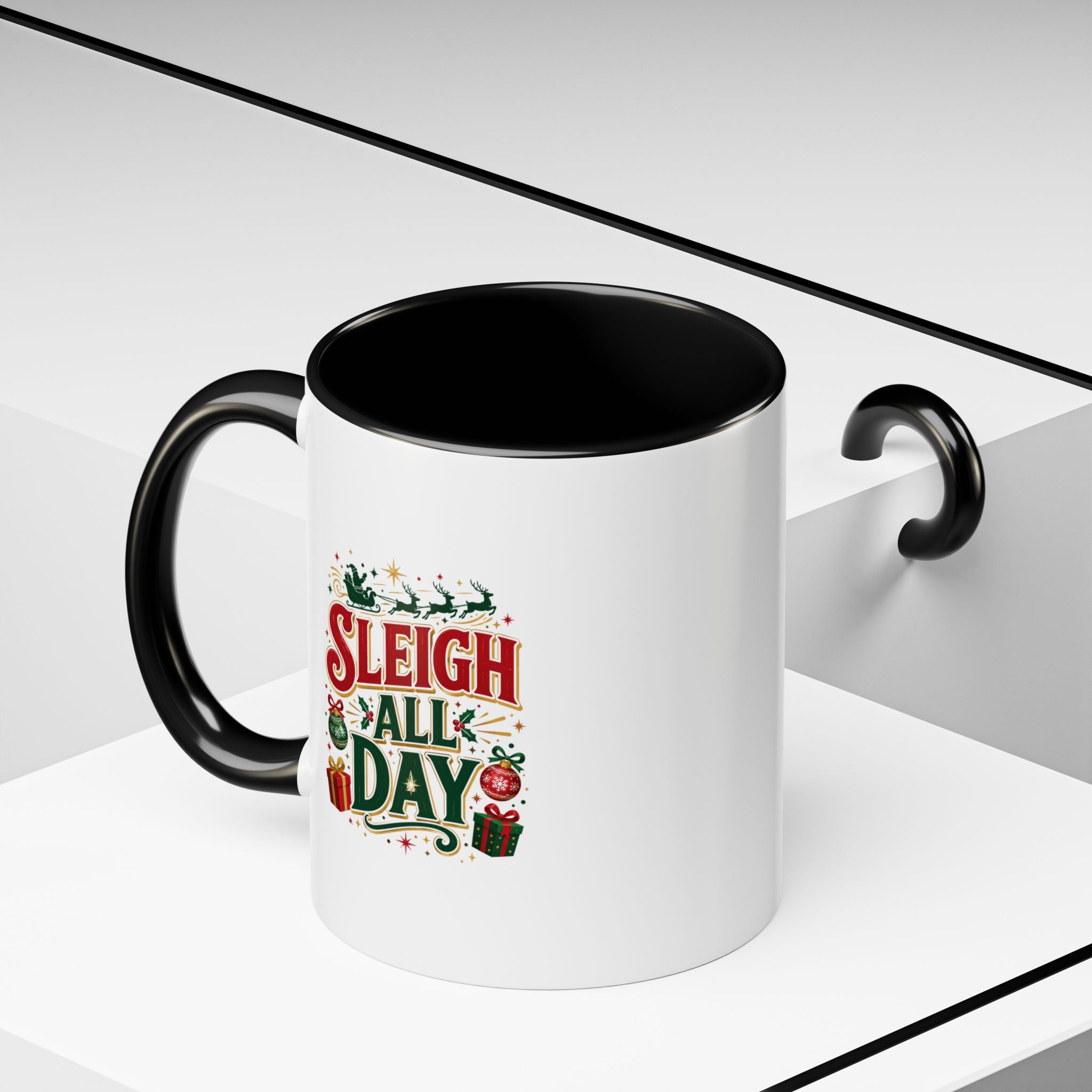 Sleigh All Day Accent Coffee Mug – Holiday Christmas Gift