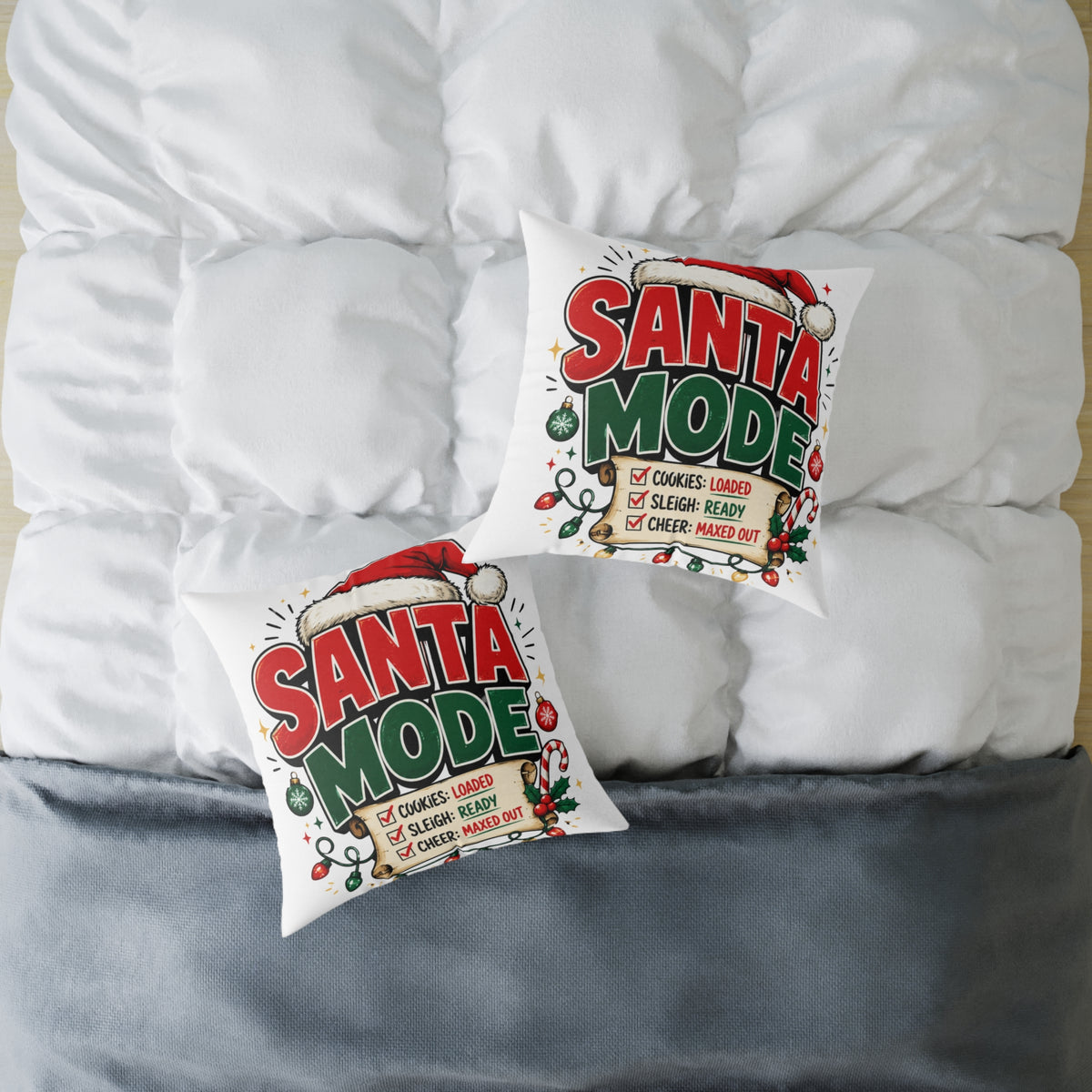 Christmas Santa Mode Holiday Throw Pillow – Festive Christmas Decorative Cushion