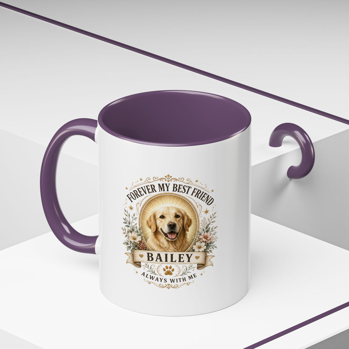 Milo Bailey Dog Dad Mom Personalized Dog Photo Coffee Mug — "Forever My Best Friend" Memorial Mug