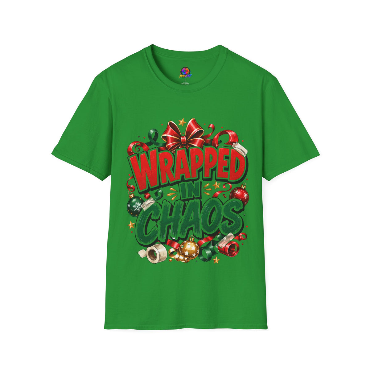 T-Shirt — "Wrapped in Chaos" Holiday Graphic Tee