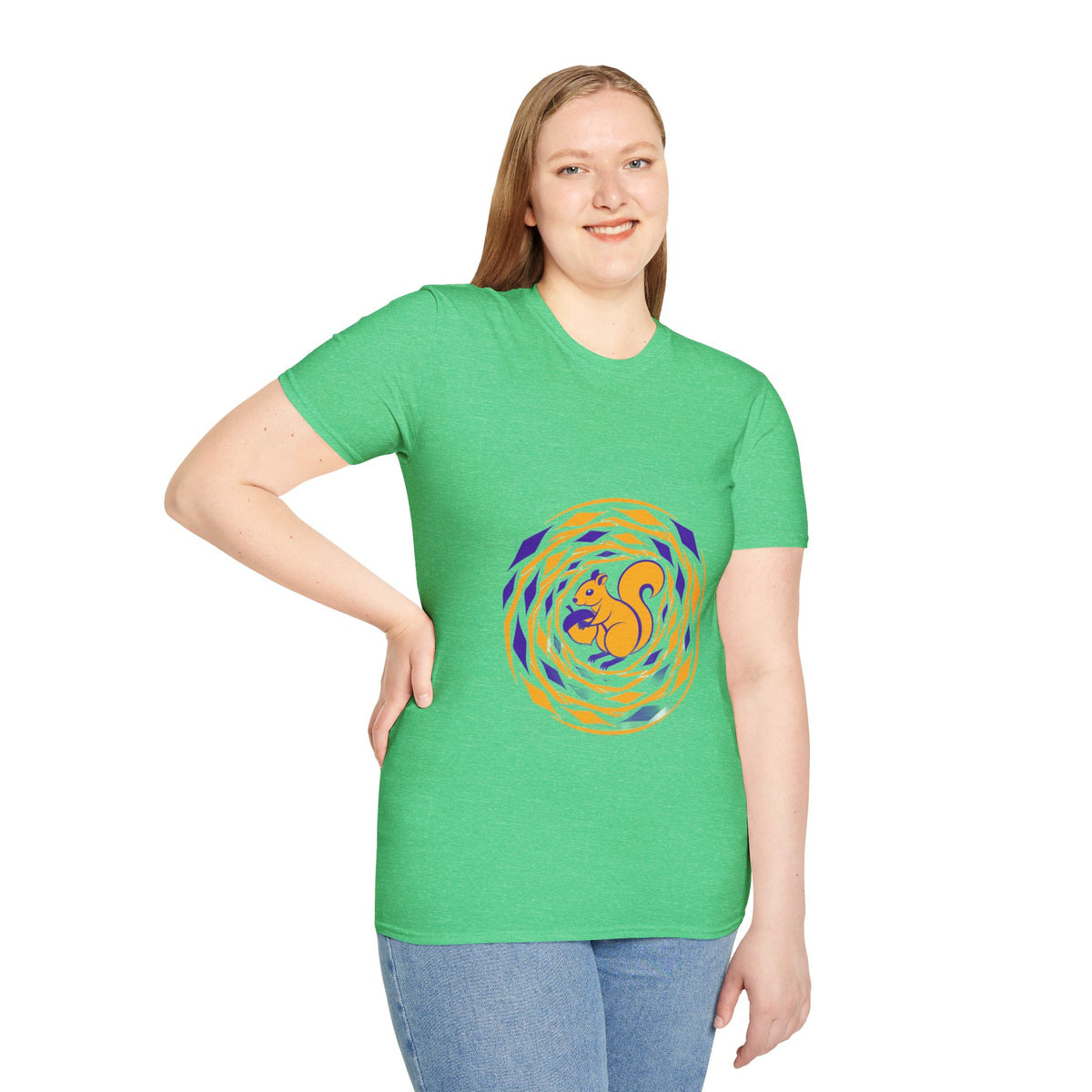 Squirrel Swirl Graphic T-Shirt — Playful Orange & Purple Nature Tee - Trending Now - September 2026