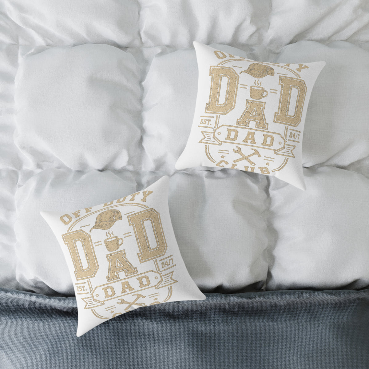 Dad Vintage Emblem Square Throw Pillow  Milo Bailey Dog Dad Mom— Father’s Day Decorative Accent