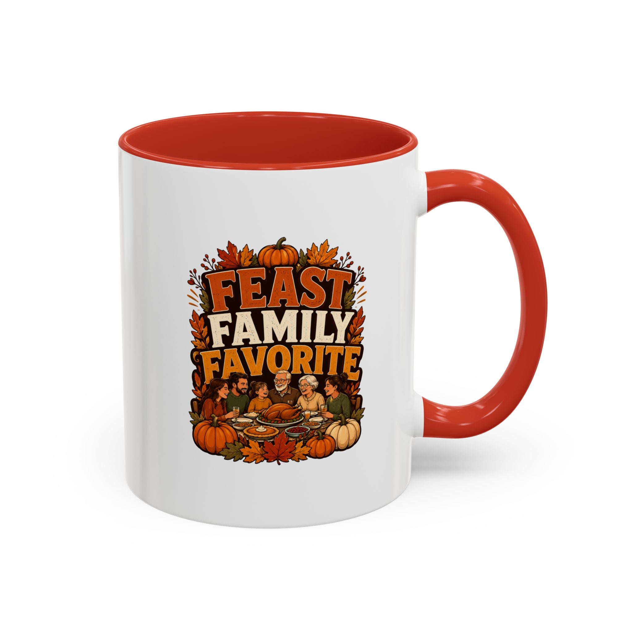 Thanksgiving Mug Feast Family Favorite Coffee Mug — Thanksgiving Pumpkin Autumn Design