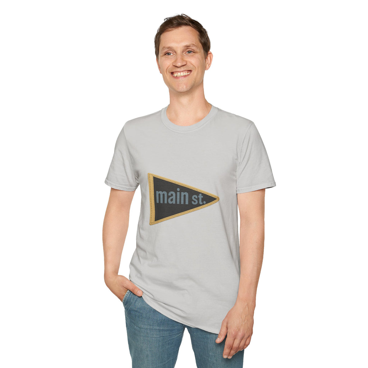 Main St. Triangle Logo T‑Shirt — Vintage Retro Street Sign Graphic Tee - Trending Now - August 2026