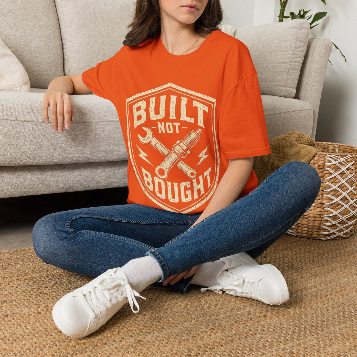 Built Not Bought T-Shirt — Vintage Mechanic Auto Repair Tee