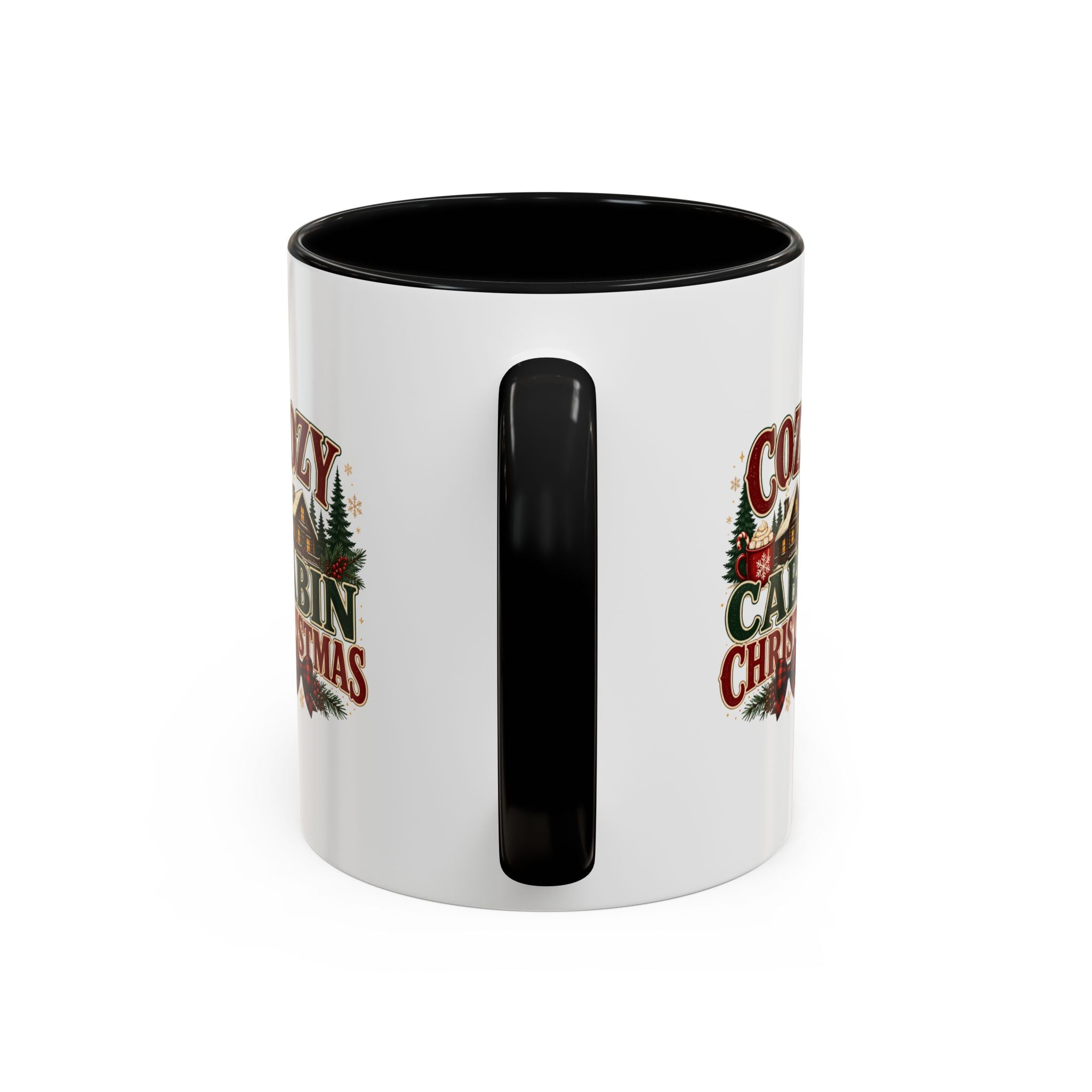 Cozy Cabin Christmas Accent Coffee Mug – Holiday Cabin Coffee Cup