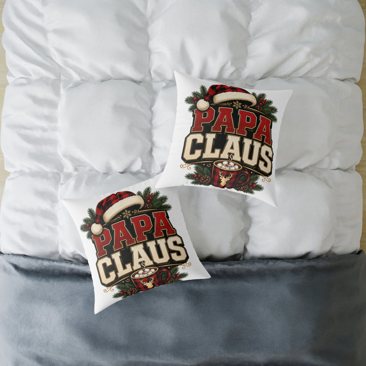 Papa Claus Christmas Pillow — Festive Holiday Throw Pillow for Dad