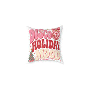 Modern Day Christmas Disco Holiday Mood Square Poly Canvas Pillow