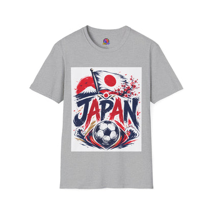 Japan Soccer T-Shirt — Japanese Flag & Cherry Blossom Football Graphic