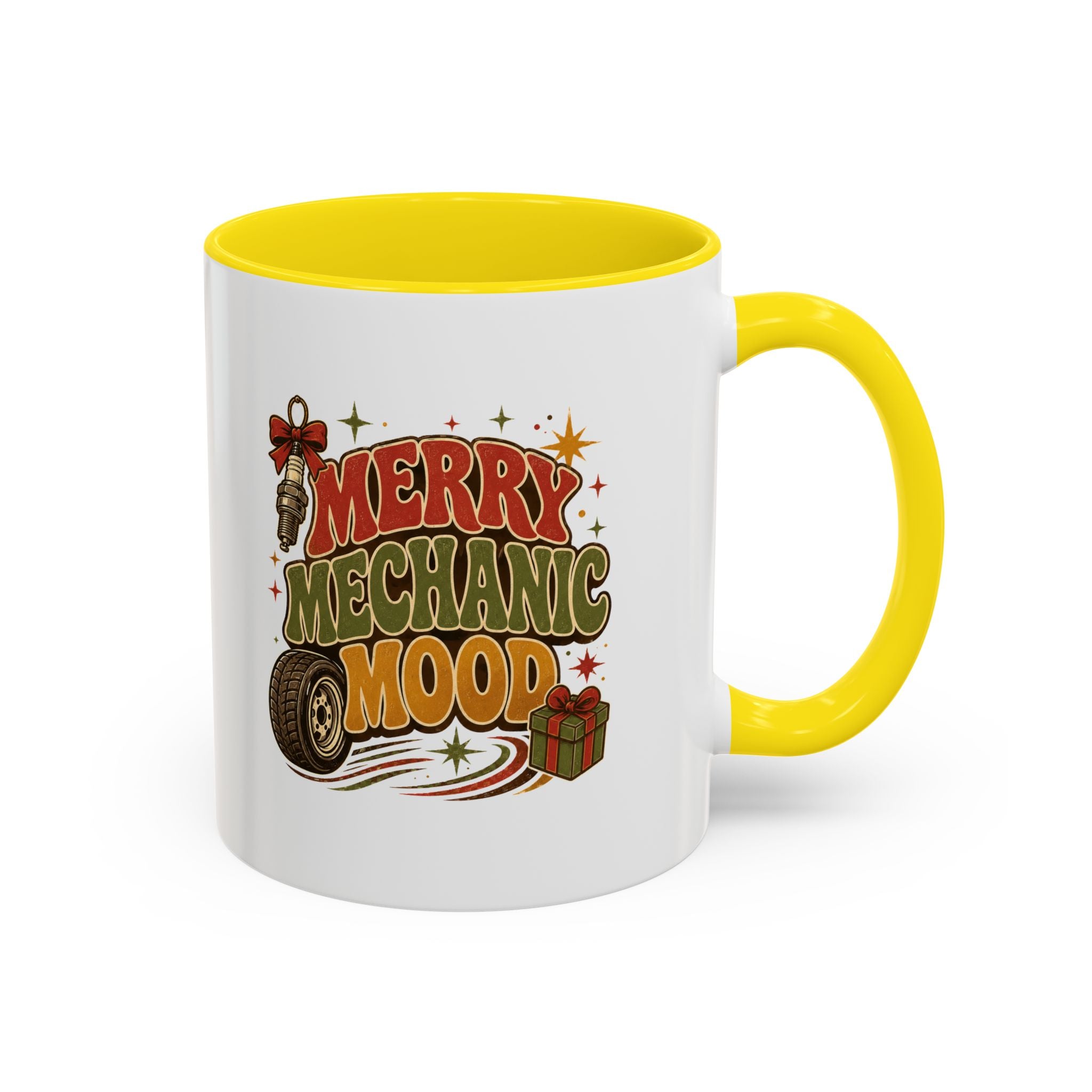 Modern Day Christmas Merry Mechanic Mood Coffee Mug — Holiday Auto Mechanic Gift