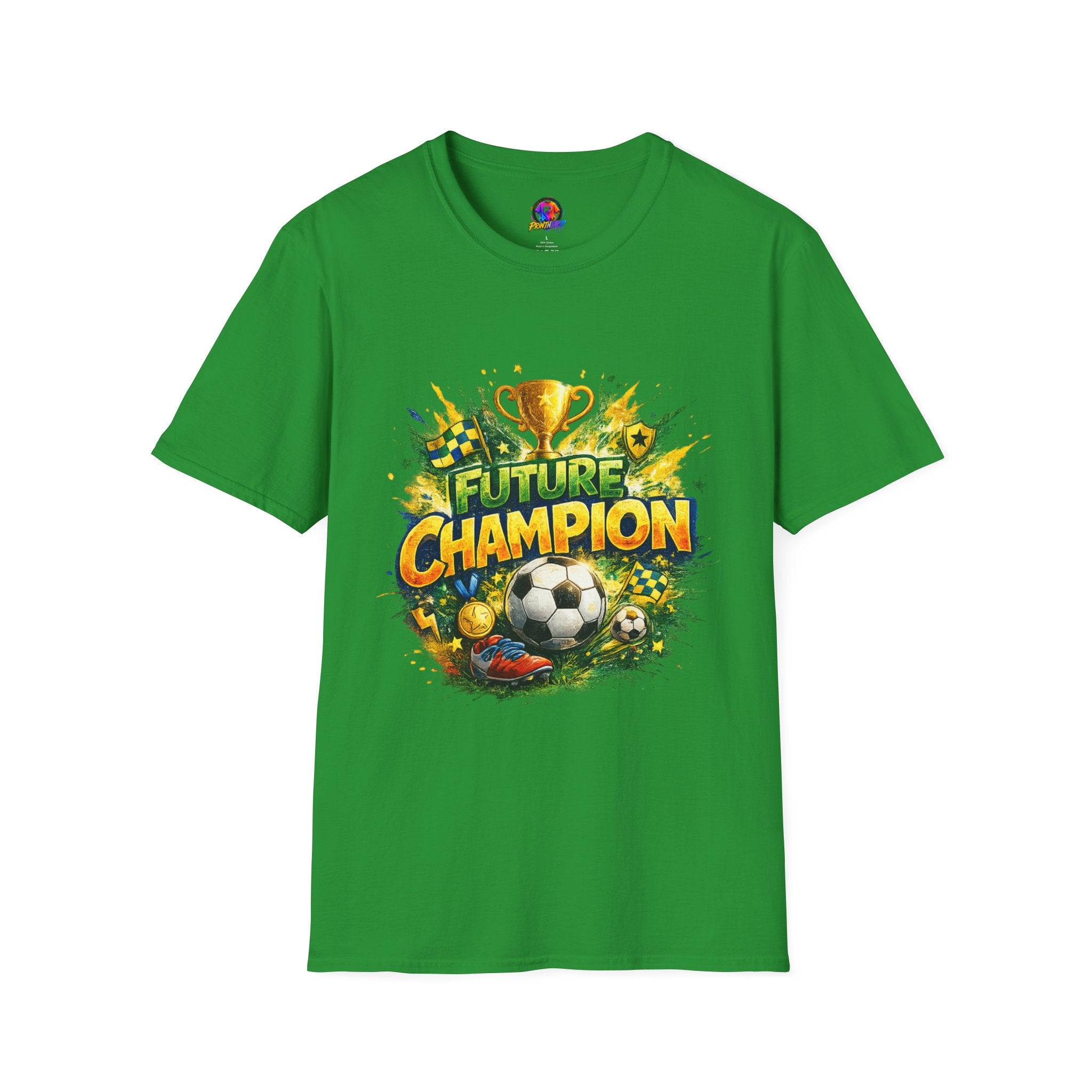 Kids Future Champion Soccer T-Shirt — Kids’ Sports Trophy Graphic Tee