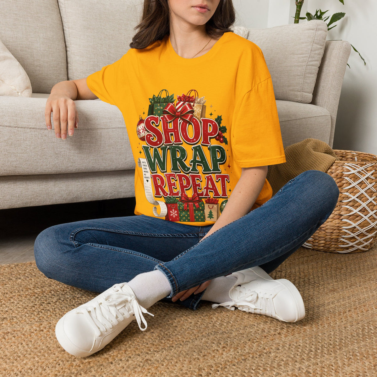 Christmas 'Shop Wrap Repeat' T-Shirt