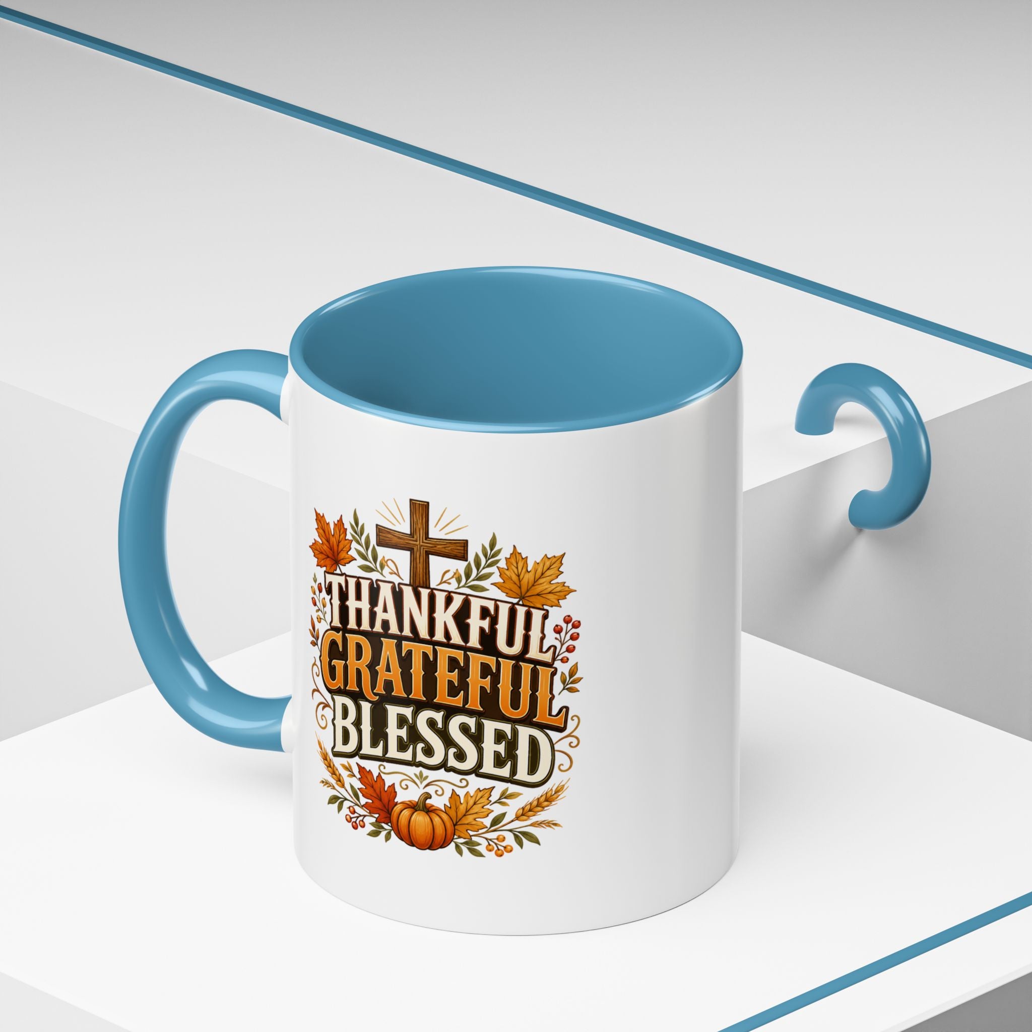 Thanksgiving Mug Thankful Grateful Blessed Coffee Mug