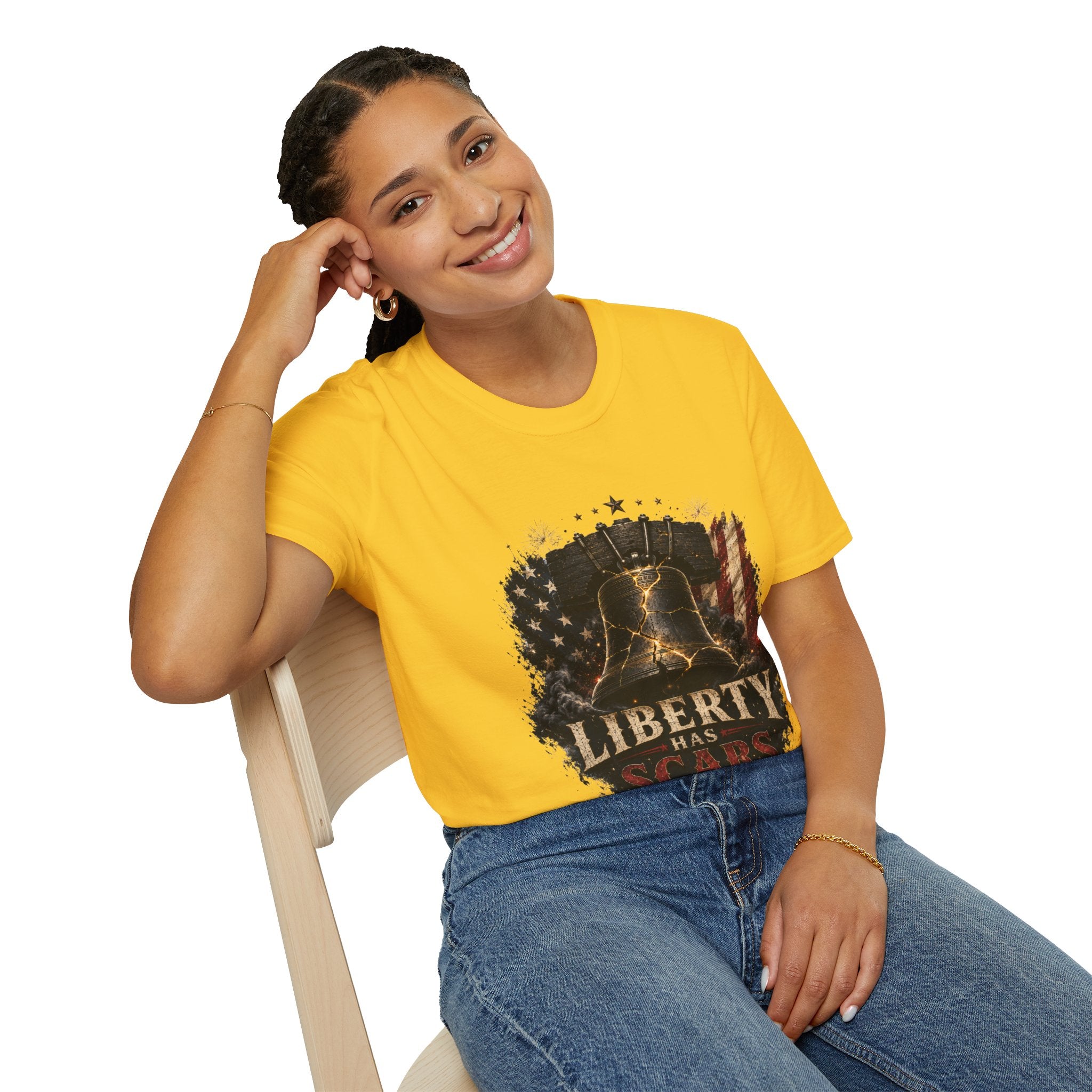 Liberty Has Scars T-Shirt — Vintage Liberty Bell Patriotic Tee