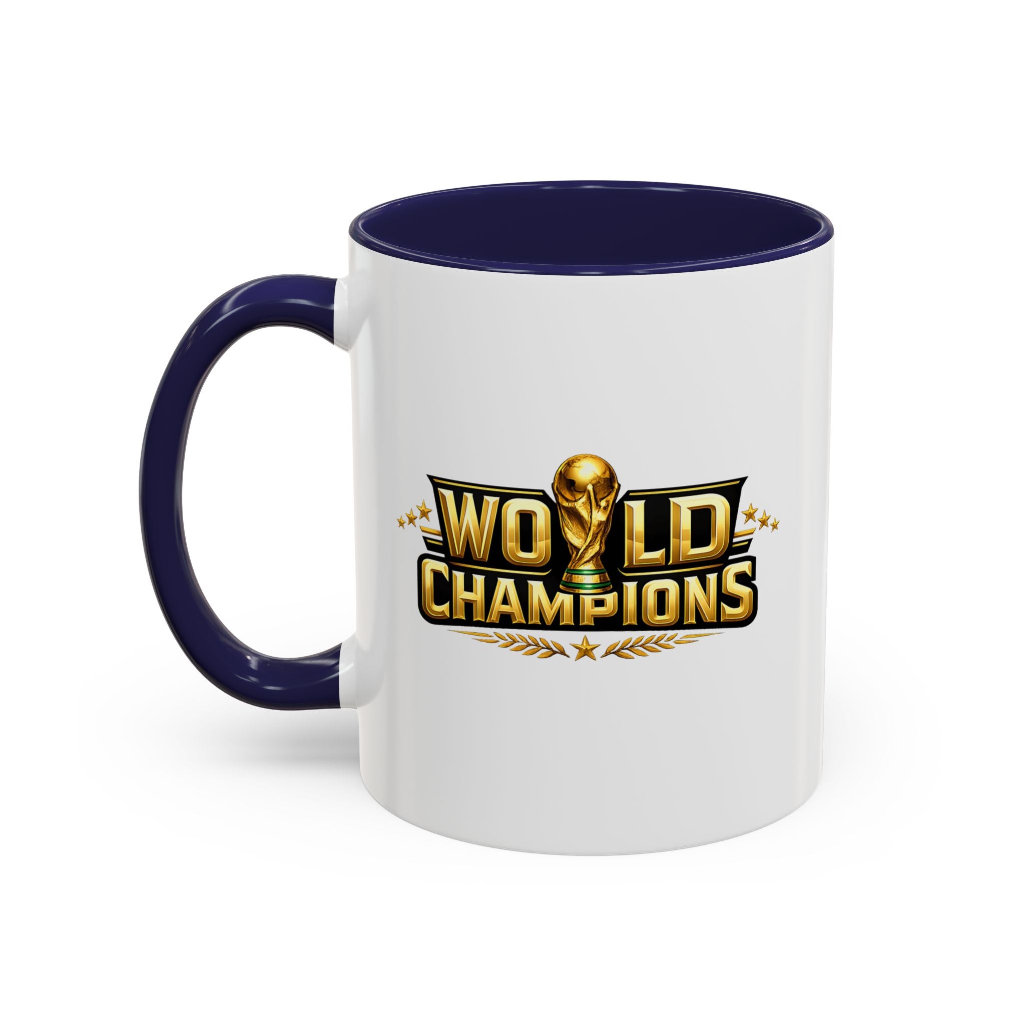 World Champions Accent Coffee Mug – Gold Trophy Sports Fan