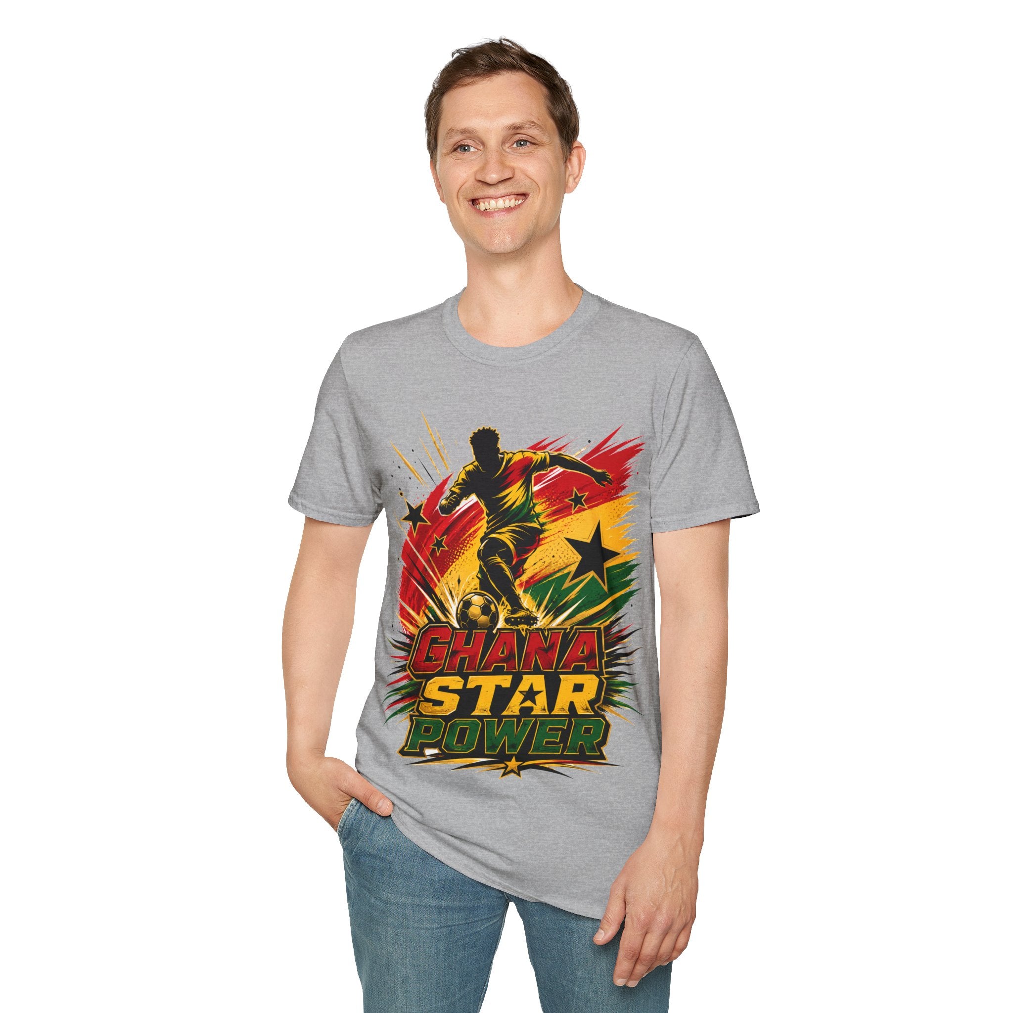 Ghana Star Power Soccer T-Shirt — Afro Football Fan Tee - Ghana T-Shirt