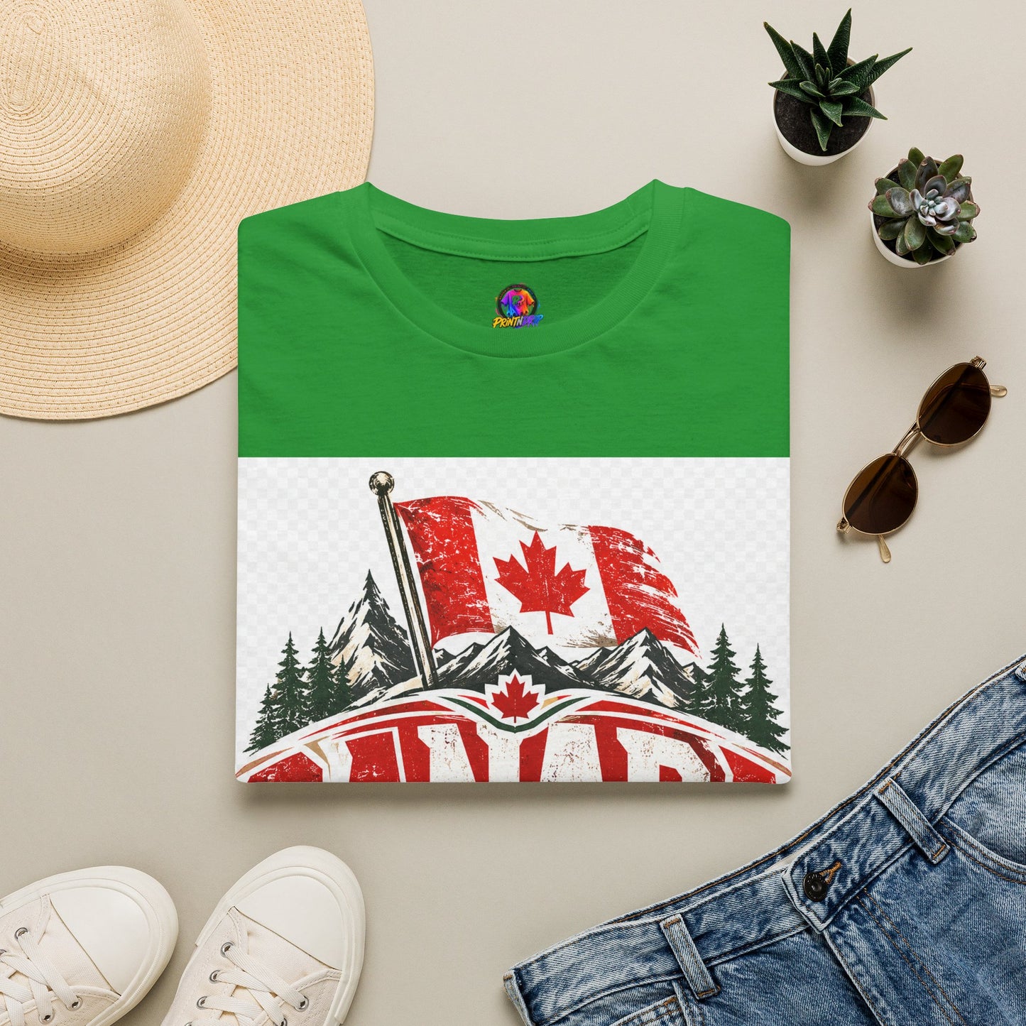 Canada Soccer T‑Shirt — Canadian Flag & Maple Leaf Crest