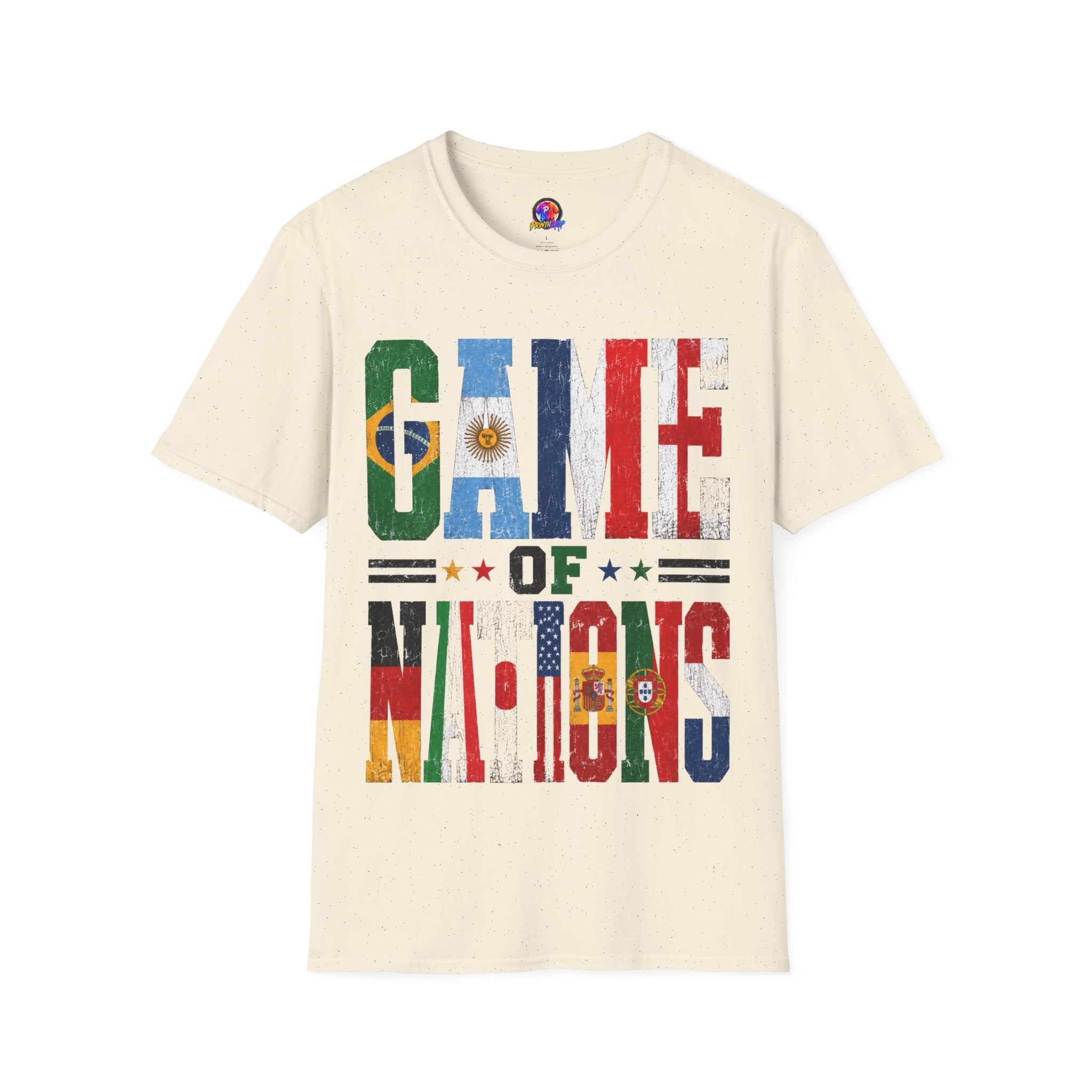 FIFA World Cup 2026 T-Shirt — 'Game of Nations' Vintage Flag Soccer Graphic Tee
