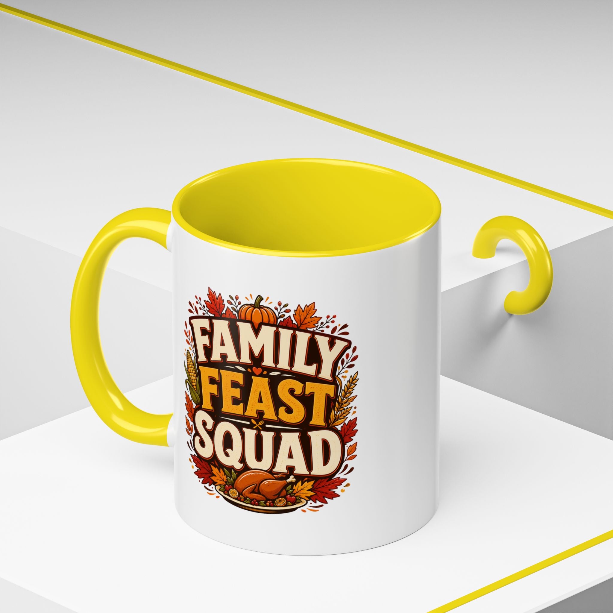 Thanksgiving Mug Family Feast Squad Coffee Mug — Thanksgiving Fall Holiday Accent Mug