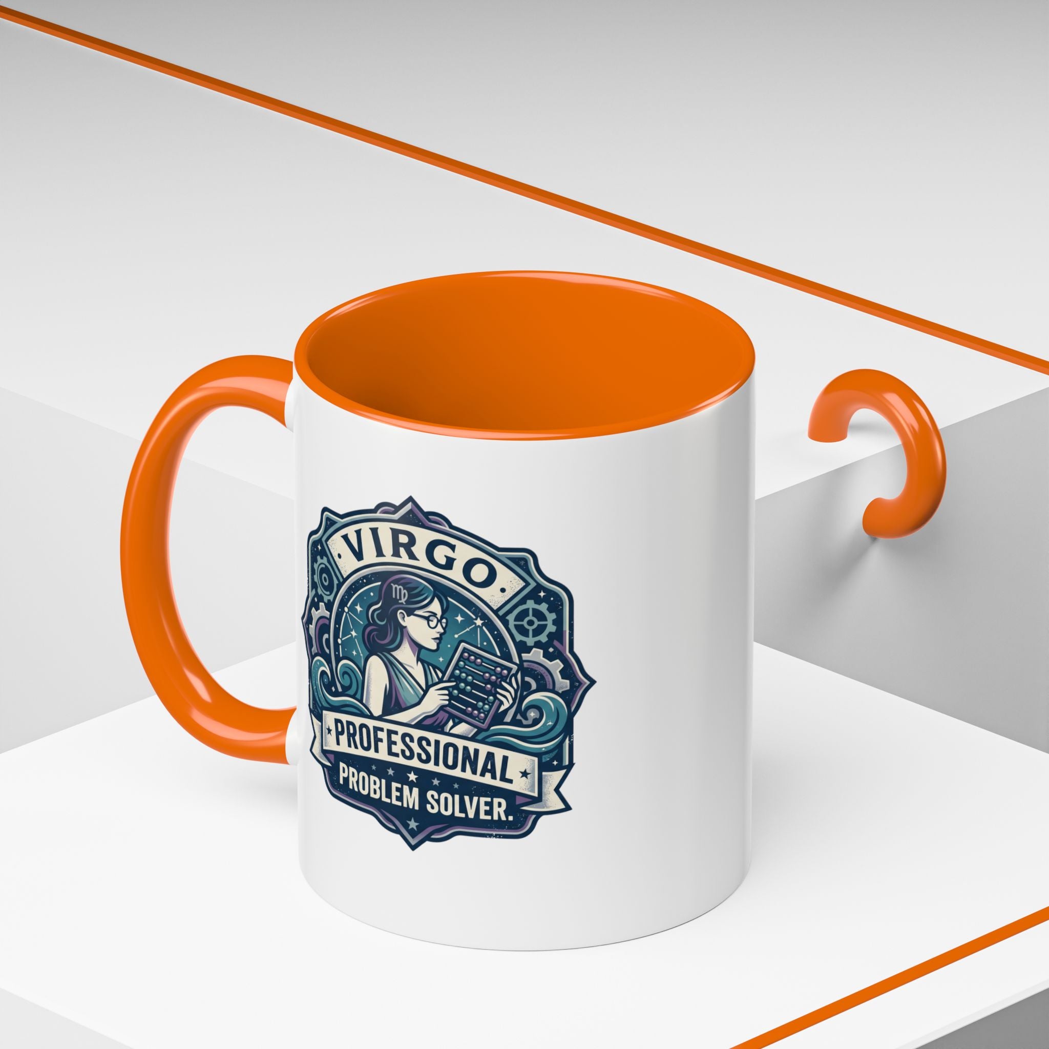 Virgo 'Professional Problem Solver' Accent Coffee Mug — Zodiac Astrology Gift
