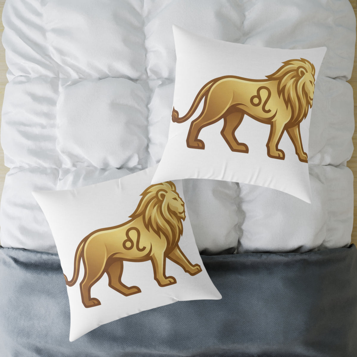 Lion Leo Zodiac Astrological  Square Poly Canvas Pillow