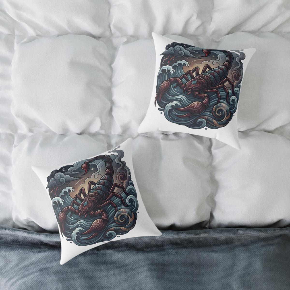 Scorpio Zodiac Square Poly Canvas Pillow