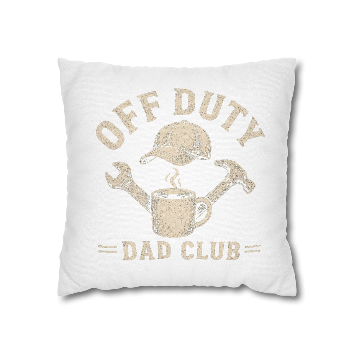 Off Duty Dad Club Pillowcase — ‘Off Duty’ Coffee & Tools Decorative Throw Pillowcase Milo Bailey Dog Dad Mom