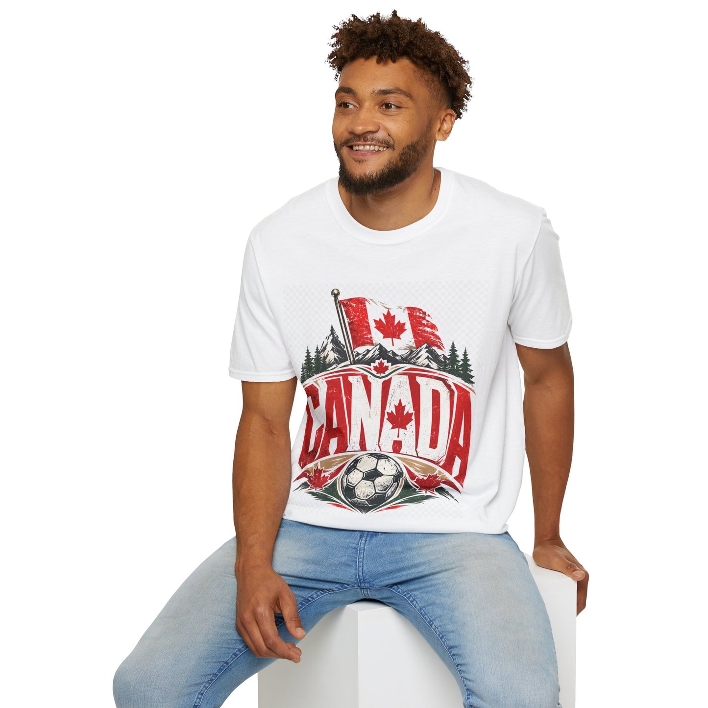 Canada Soccer T‑Shirt — Canadian Flag & Maple Leaf Crest
