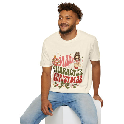 Christmas T-Shirt — "Main Character Christmas" Graphic Tee (Holiday Mom Aesthetic)