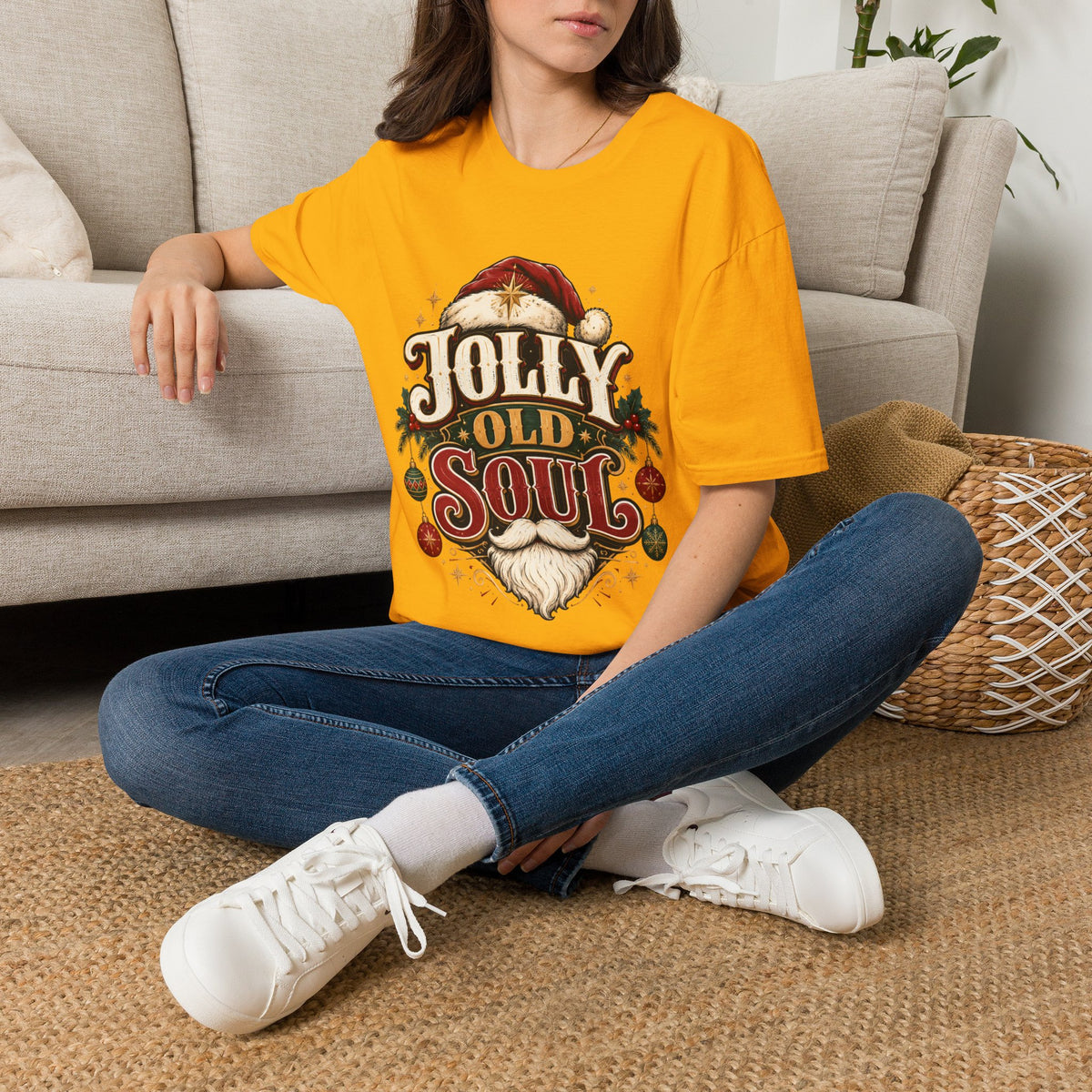 Jolly Old Soul T-Shirt — Vintage Santa Holiday Graphic Tee