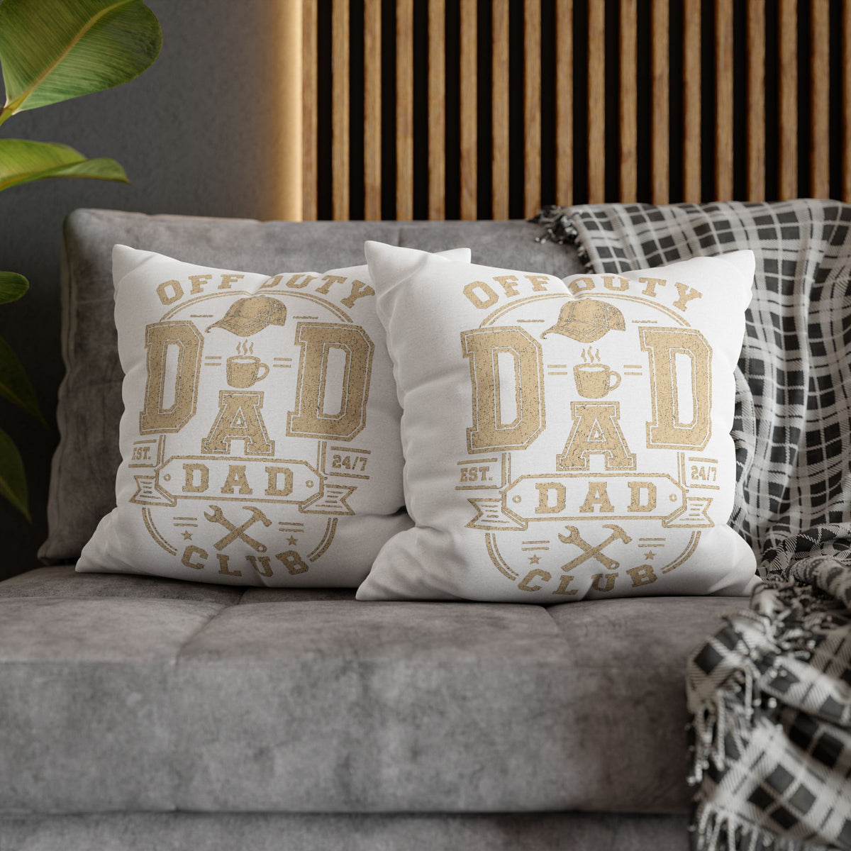 Off Duty Dad Club Throw Pillowcase — 'Off Duty DAD' Decorative Cushion Cover for Father’s Day Milo Bailey Dog Dad Mom