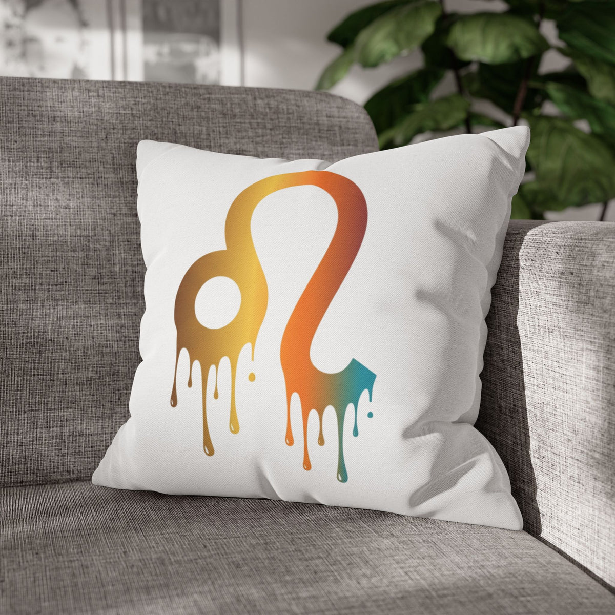Leo Zodiac Drip Pillow – Gradient Astrology Throw Pillowcase