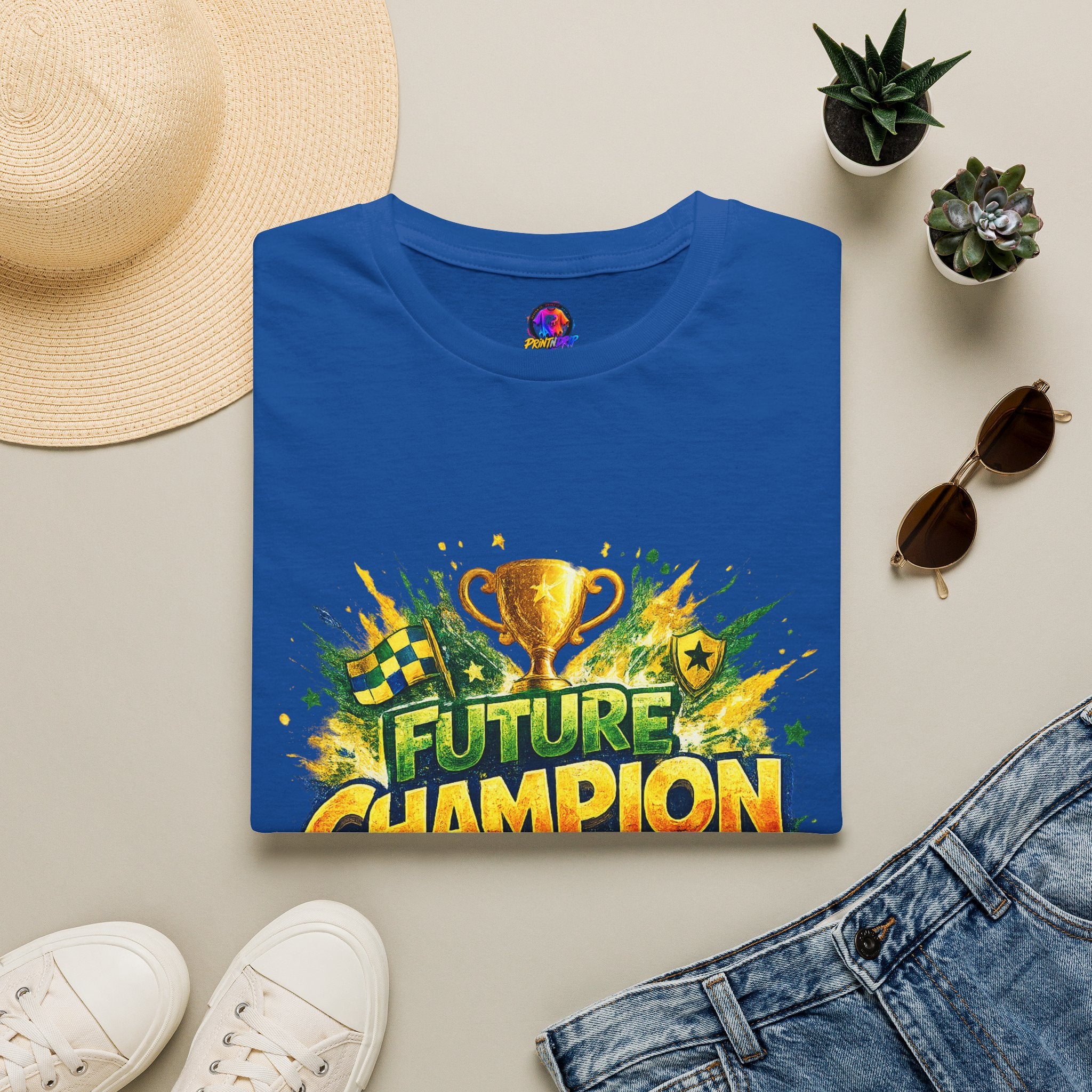 Kids Future Champion Soccer T-Shirt — Kids’ Sports Trophy Graphic Tee