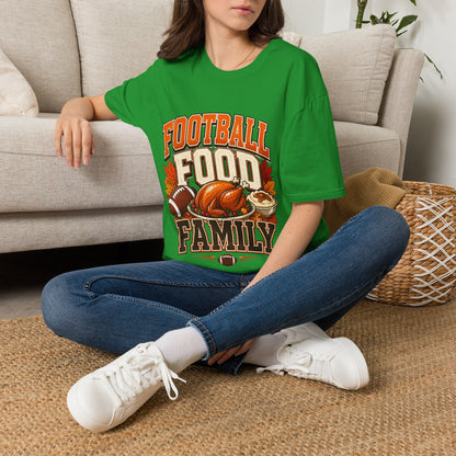 Football Food Family T-Shirt — Thanksgiving Tailgate Tee for Fans