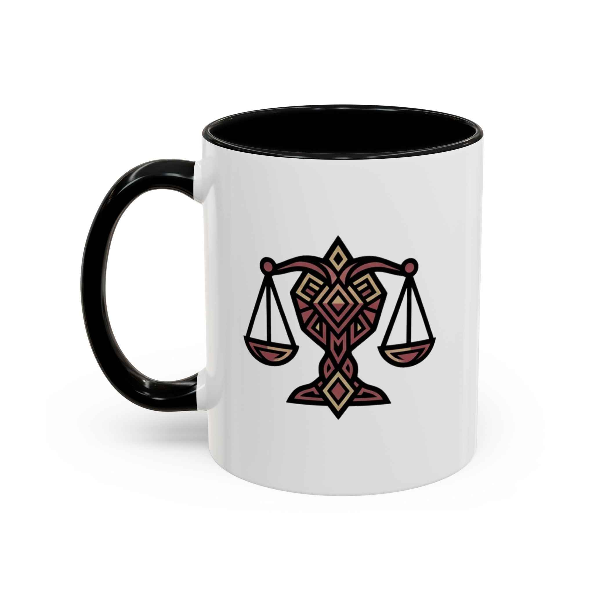 Libra Scales Accent Coffee Mug — Zodiac Balance Ceramic Mug