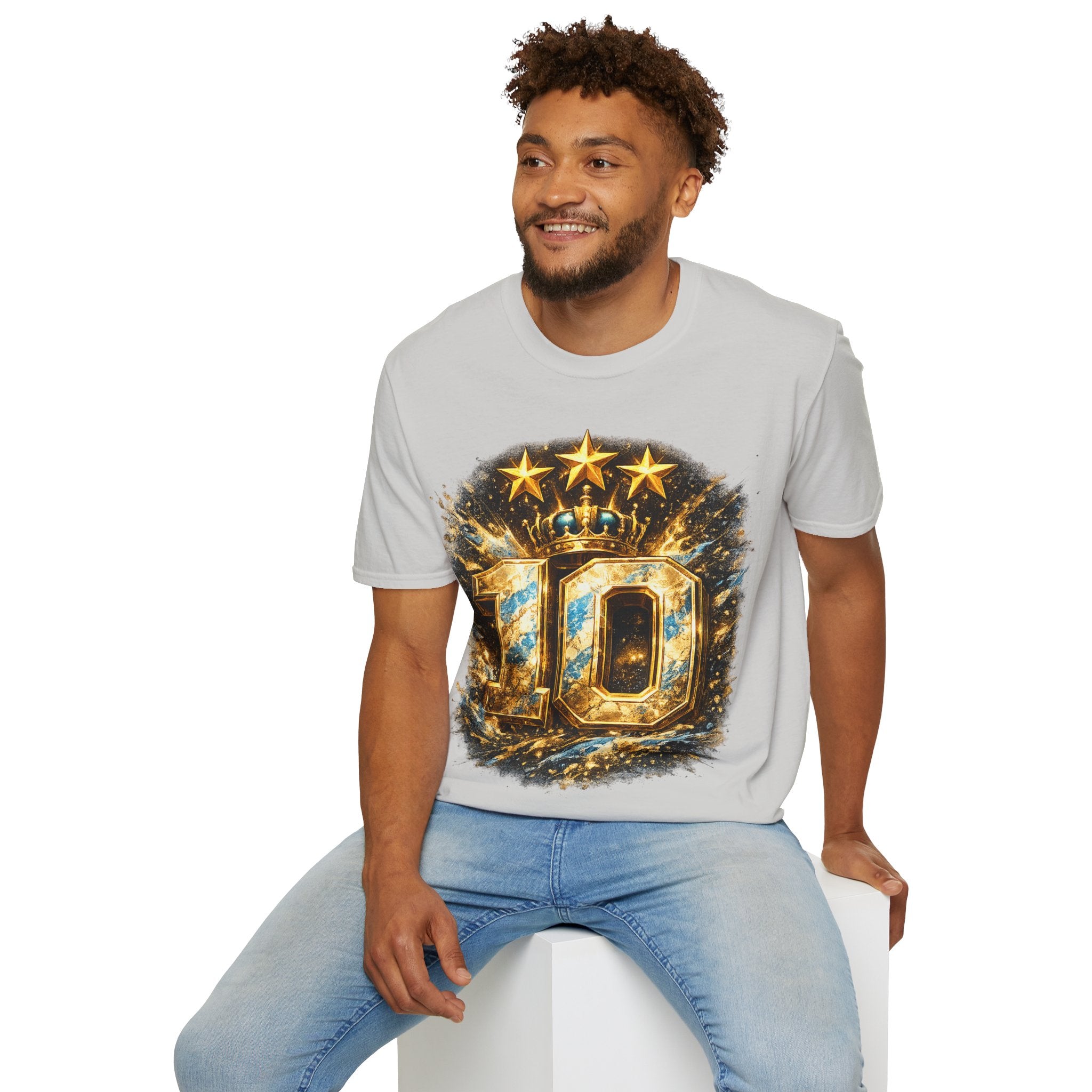 Argentina, MESSI #10 T-Shirt — Gold Crown '10' Victory Graphic Tee